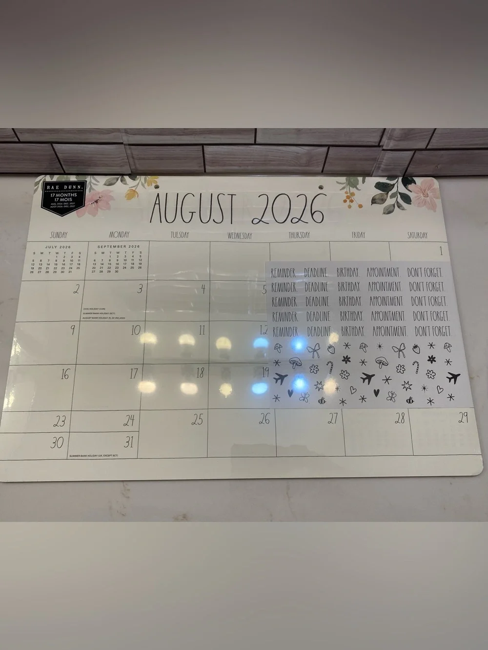Rae Dunn ❤️2027 17-Month Desk Blotter Calendar/Planner “Flower”  New